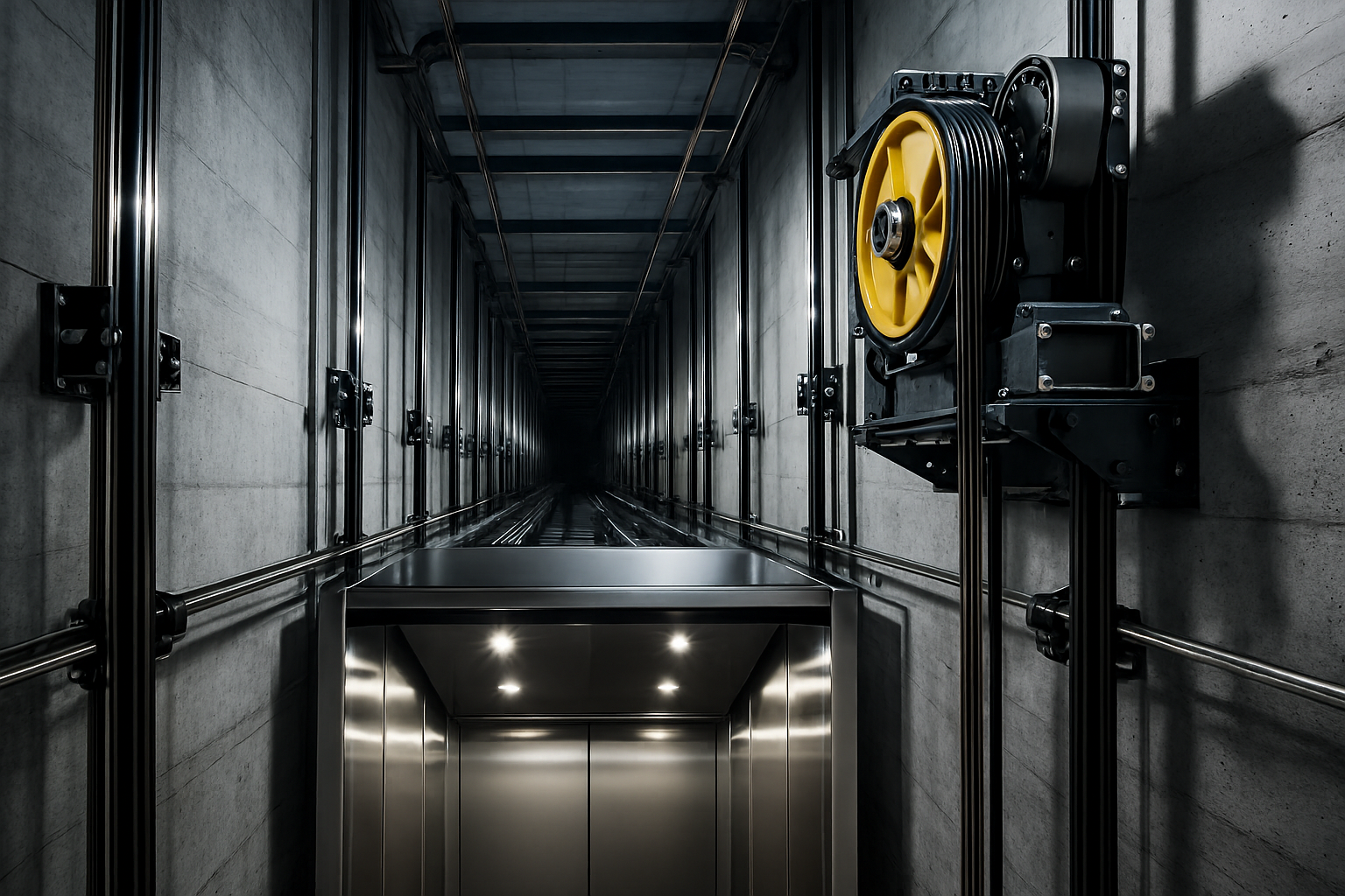 Ascenseur électrique moderne installé dans un immeuble